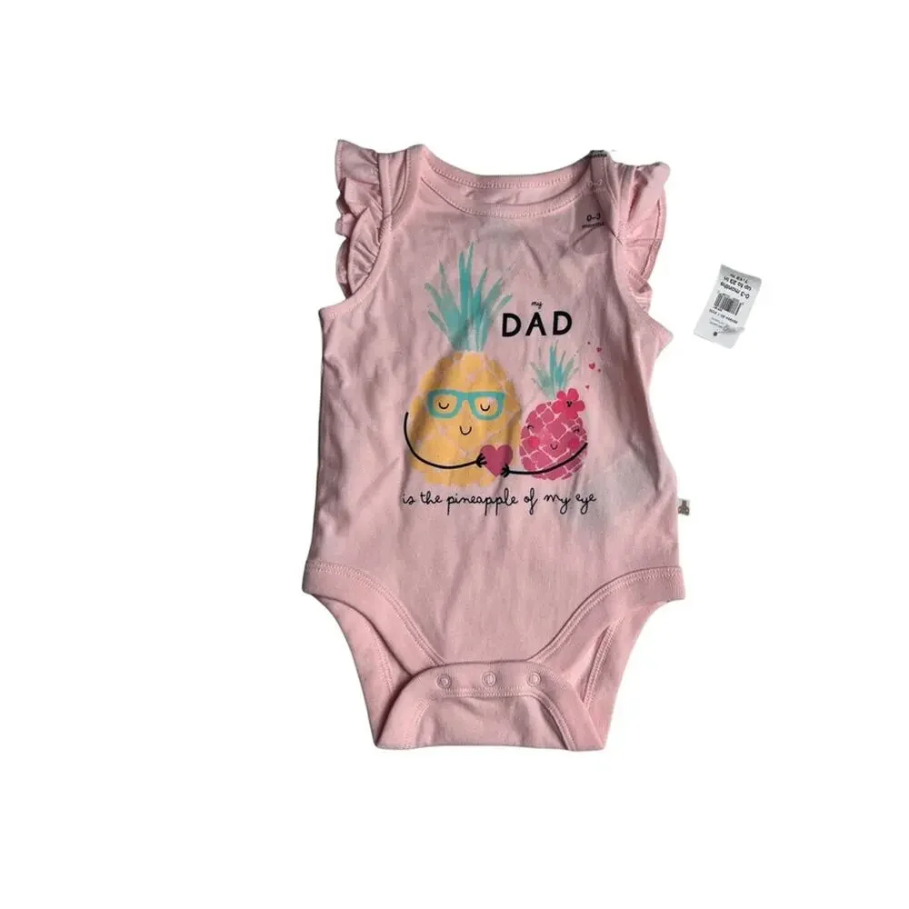 Gap Baby Flutter Sleeve  DAD Graphic Style Snap Closure Onesie Sz 3-6M NWT